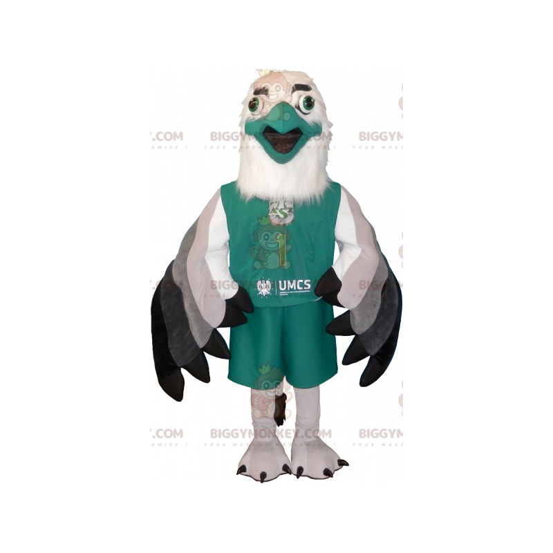 Costume de mascotte BIGGYMONKEY™ de sphinx blanc et vert en