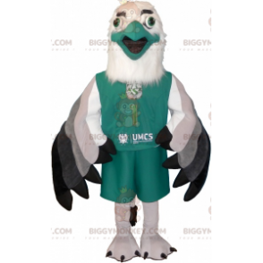 BIGGYMONKEY™ maskotkostume Hvid og grøn sfinx i sportstøj -