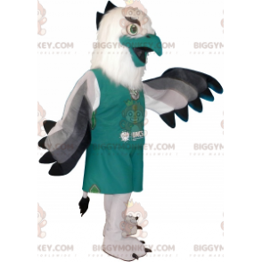 BIGGYMONKEY™ Maskottchen-Kostüm Weiße und grüne Sphinx in