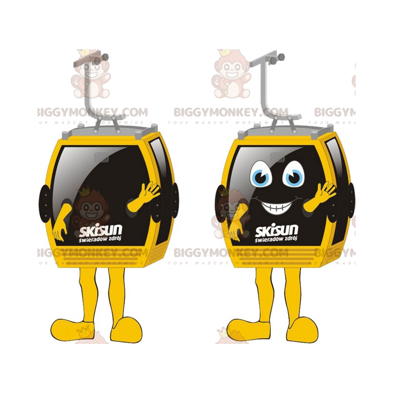 2 cabinas de teleférico con la mascota de BIGGYMONKEY™ -