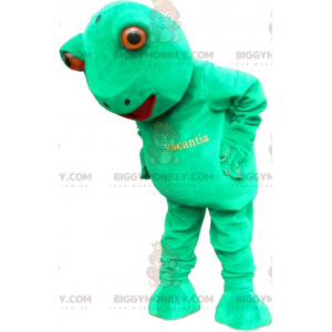 Fantasia de mascote de sapo verde gigante engraçado