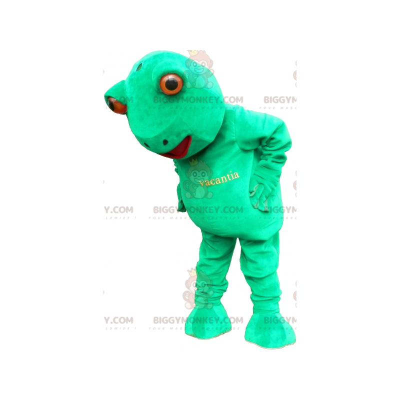 Divertente costume mascotte gigante rana verde BIGGYMONKEY™ -