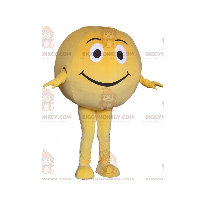 Costume de mascotte BIGGYMONKEY™ de boule jaune géante. Costume