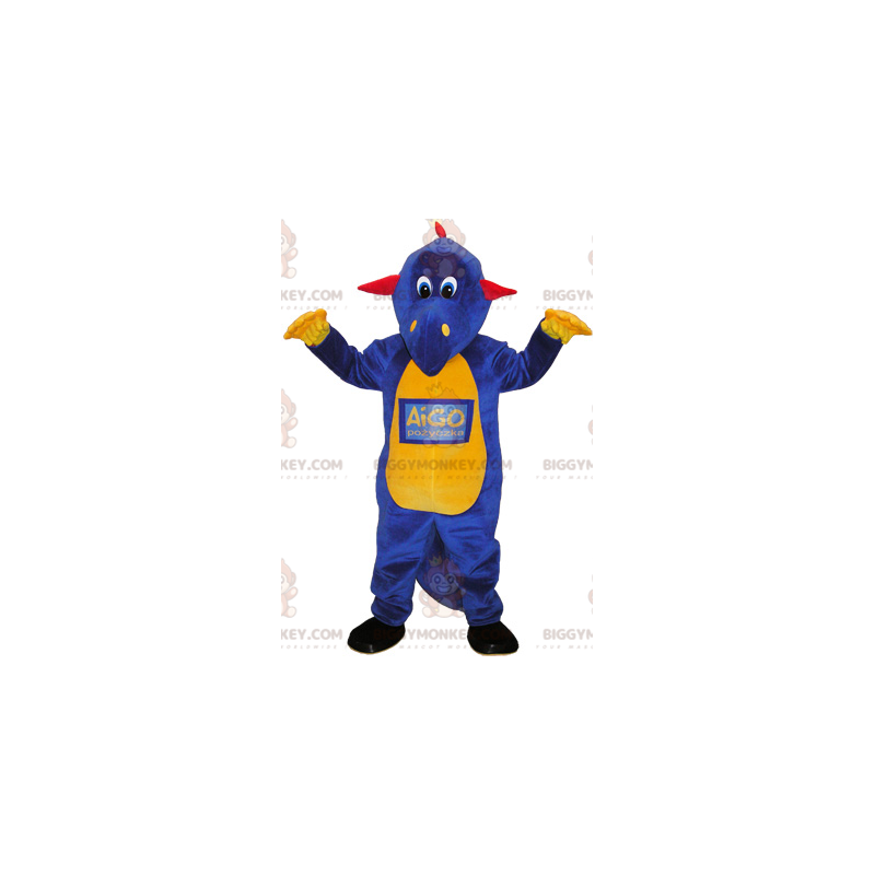 Purple Yellow and Red Dinosaur BIGGYMONKEY™ Mascot Costume –