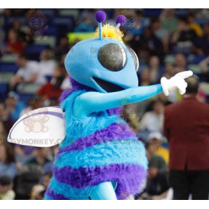 Kostým s maskotem BIGGYMONKEY™ s modrobílým létajícím hmyzem –