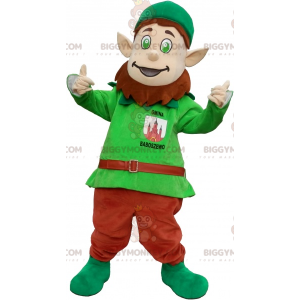 BIGGYMONKEY™ Leprechaun maskotkostume med spidse ører og en hue