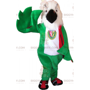 Traje de mascote BIGGYMONKEY™ de águia vermelha verde branca –