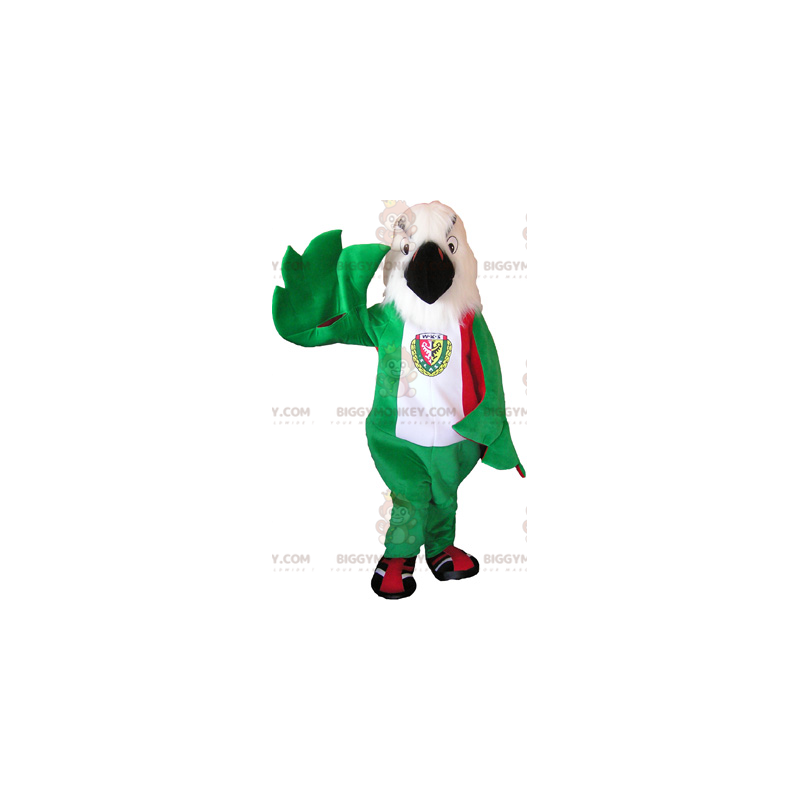 Traje de mascote BIGGYMONKEY™ de águia vermelha verde branca –