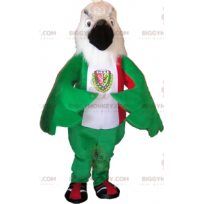 Costume de mascotte BIGGYMONKEY™ d'aigle vert blanc et rouge -