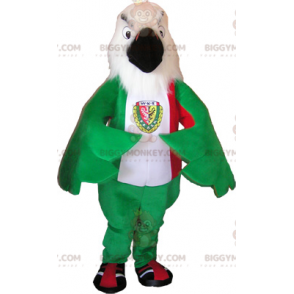 Grün-weißer roter Adler BIGGYMONKEY™ Maskottchen-Kostüm -