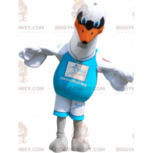 White Seagull BIGGYMONKEY™ Mascot Costume. White bird costume -