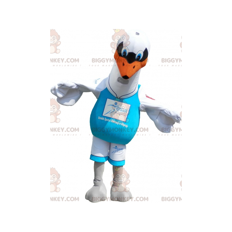 White Seagull BIGGYMONKEY™ Mascot Costume. White bird costume -