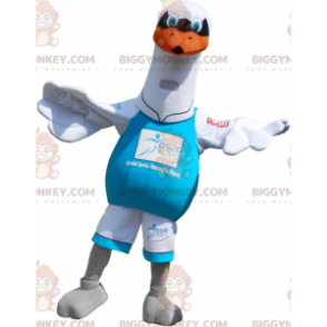 Traje de mascote de gaivota branca BIGGYMONKEY™. traje de