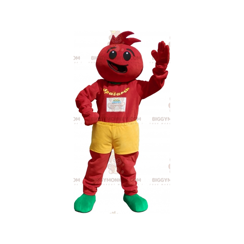 BIGGYMONKEY™ Costume da mascotte Pupazzo di neve rosso con