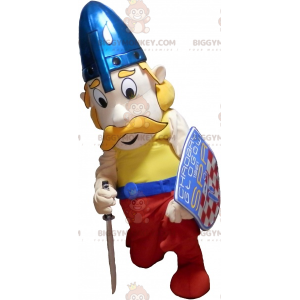 BIGGYMONKEY™ Vikingmascottekostuum met blonde snor en helm en