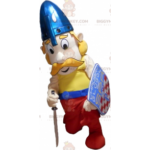 Traje de mascote viking bigodudo loiro BIGGYMONKEY™ com