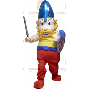 BIGGYMONKEY™ Costume da mascotte vichingo baffuto biondo con