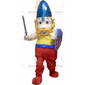 Traje de mascote viking bigodudo loiro BIGGYMONKEY™ com