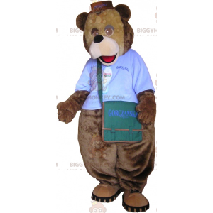 Brun bjørn BIGGYMONKEY™ maskotkostume med slyngepose -