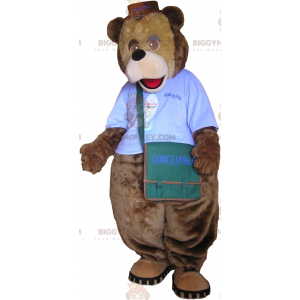 Costume de mascotte BIGGYMONKEY™ d'ours brun avec un sac