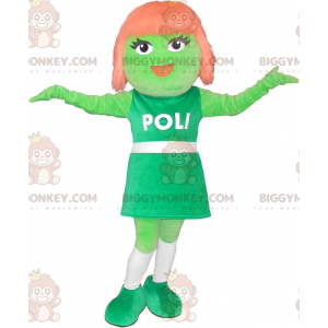 Alien BIGGYMONKEY™ Mascot Costume Redhead Girl BIGGYMONKEY™