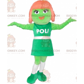 Alien BIGGYMONKEY™ Mascot Costume Redhead Girl BIGGYMONKEY™