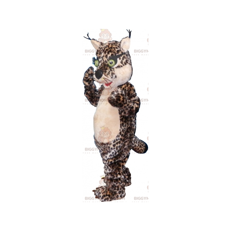 BIGGYMONKEY™ Costume da mascotte gatto leopardo con occhi da