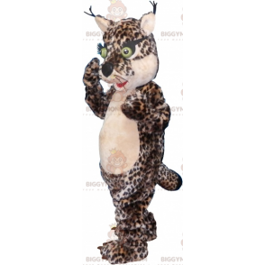 BIGGYMONKEY™ Cat Leopard Mascot Costume with Bug Eyes –