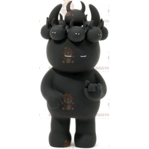 BIGGYMONKEY™ Mascot Costume Black Imp with Cubs on Head –