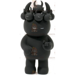 BIGGYMONKEY™ Mascot Costume Black Imp with Cubs on Head –