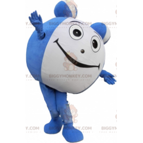 Kæmpe blå og hvid kugle BIGGYMONKEY™ maskot kostume. Rundt