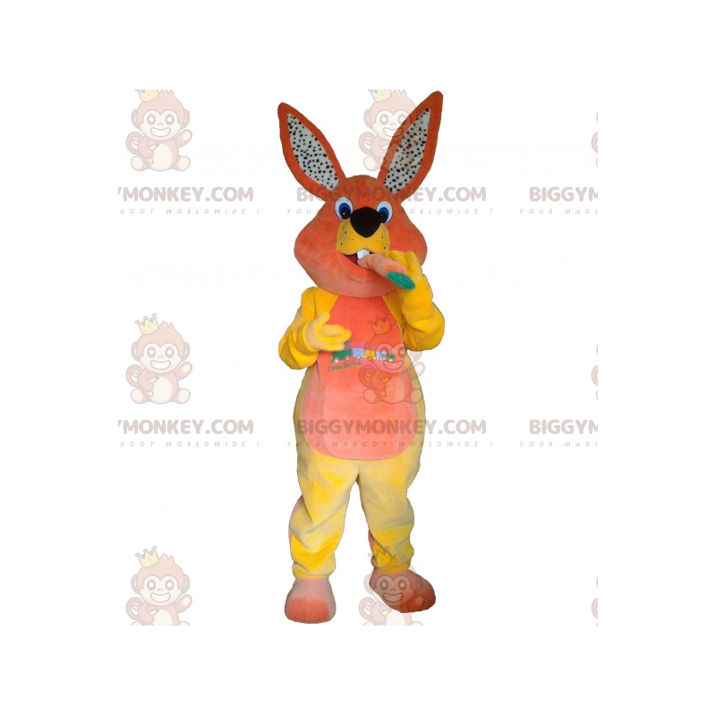 Costume de mascotte BIGGYMONKEY™ de lapin en peluche avec une