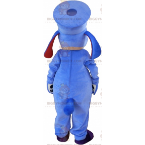 Costume de mascotte BIGGYMONKEY™ de chien bleu et blanc avec un