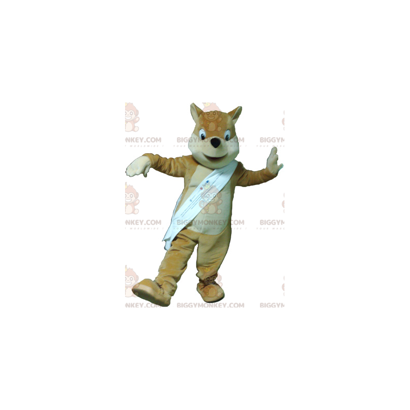 BIGGYMONKEY™ Fuchs-Maskottchen-Kostüm in Hellbraun, Beige und