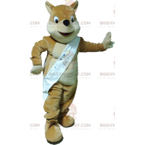 BIGGYMONKEY™ Fuchs-Maskottchen-Kostüm in Hellbraun, Beige und