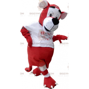 Costume da mascotte Tiger BIGGYMONKEY™ in completo da calcio