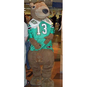 Costume da mascotte dell'orso bruno BIGGYMONKEY™ con maglia