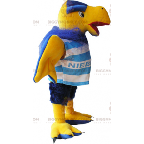 BIGGYMONKEY™ Costume da mascotte Avvoltoio giallo e blu in