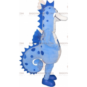 Costume de mascotte BIGGYMONKEY™ d'hippocampe bleu et blanc