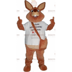 Traje de mascote de coelho marrom gigante BIGGYMONKEY™ com