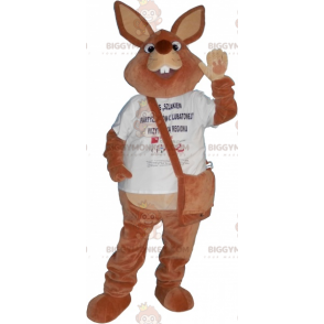 Traje de mascote de coelho marrom gigante BIGGYMONKEY™ com