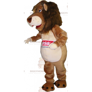 Costume de mascotte BIGGYMONKEY™ de lion marron et beige -