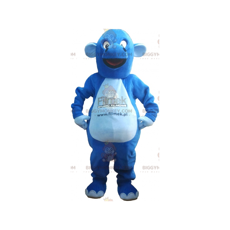 Costume da mascotte gigante drago blu BIGGYMONKEY™ -