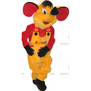 Costume de mascotte BIGGYMONKEY™ d'éléphant jaune habillé en