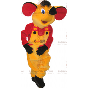 Kostium maskotki żółtego słonia BIGGYMONKEY™ ubrany w