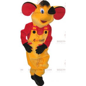 Traje de mascote de elefante amarelo BIGGYMONKEY™ vestido de