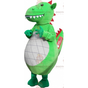 Costume de mascotte BIGGYMONKEY™ de dragon vert géant et