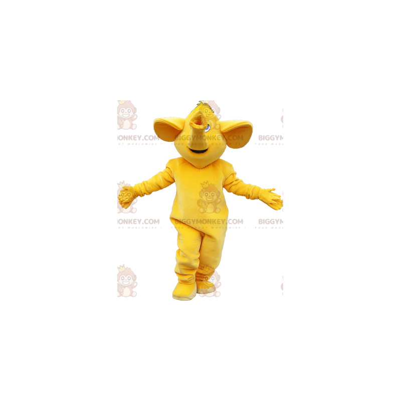 All Yellow Giant Elephant BIGGYMONKEY™ maskotdräkt -