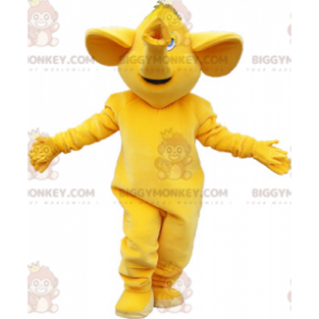 Costume de mascotte BIGGYMONKEY™ d'éléphant géant tout jaune -