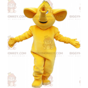 Helt gul kæmpeelefant BIGGYMONKEY™ maskotkostume -